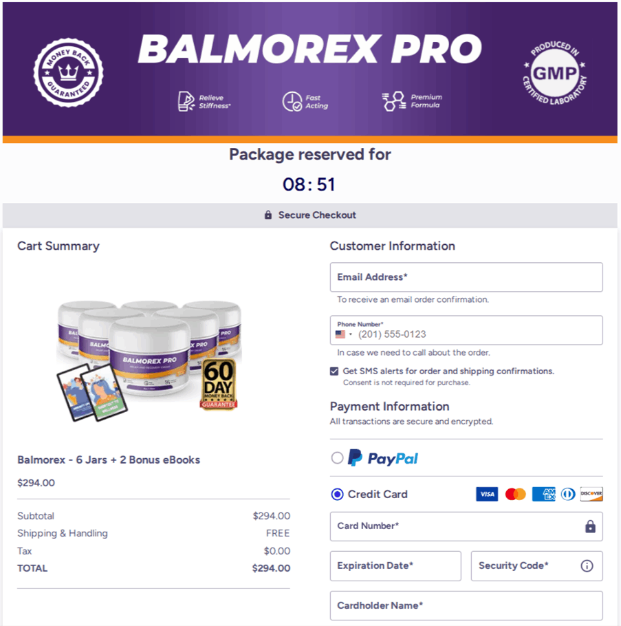Balmorex Pro Checkout